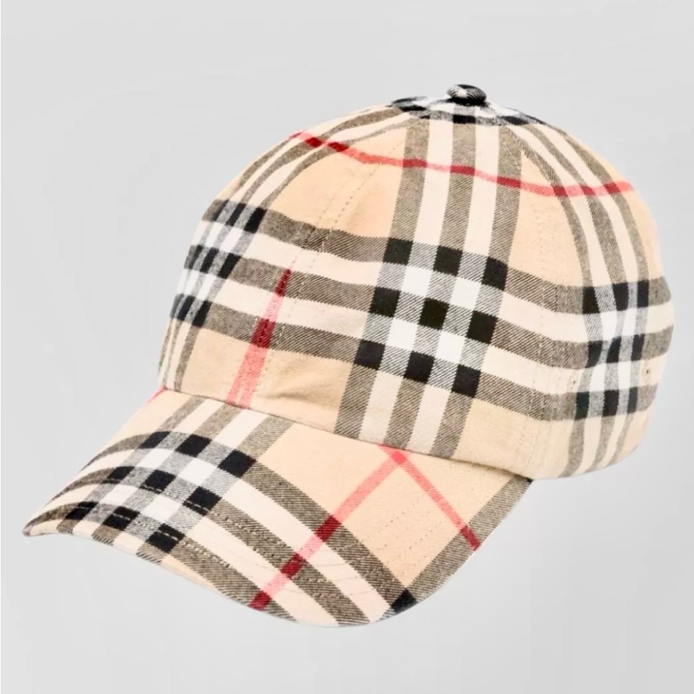 ✅NEW “Burberry” 💯% Authentic Stone Archive Checkered Baseball Cap Unisex Size M